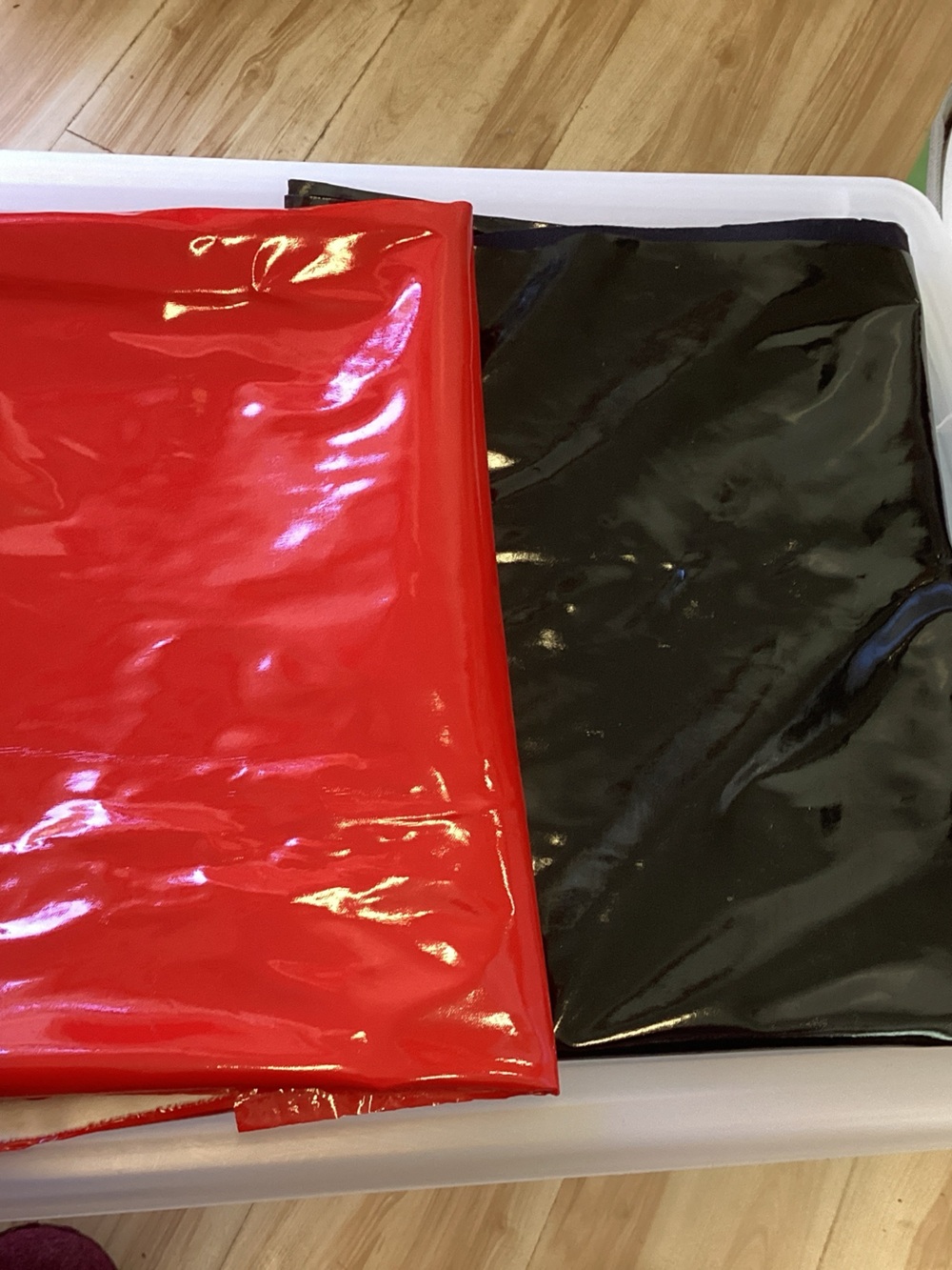 wet look vinyl fabric. one yard of each